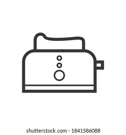Esquema de tostador de cocina icono de vector aislado único. Aparatos de cocina e ilustración electrónica sobre fondo blanco