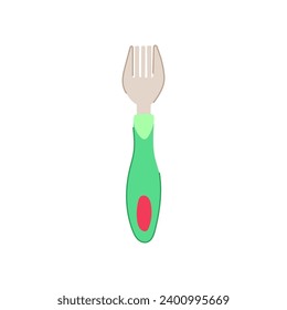 kitchen toddler fork cartoon. breakfast lunch, knife cutlery, table kid kitchen toddler fork sign. isolated symbol vector illustration