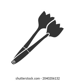 Kitchen Tongs Icon Silhouette Illustration. Kitchenware Vector Graphic Pictogram Symbol Clip Art. Doodle Sketch Black Sign.