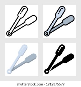 kitchen tongs icon vector design in filled, thin line, outline and flat style.