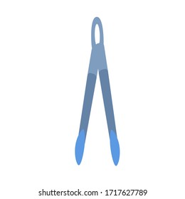 Kitchen tongs isolated on a white background. Vector illustration in flat style. Kitchen utensils.