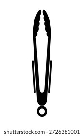 Pinzas de cocina Vector negro glifo icono herramienta de cocina que sirve utensilios aislados sobre fondo blanco utensilios de cocina para tareas culinarias