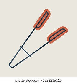 Kitchen tongs vector icon. Kitchen appliance. Graph symbol for cooking web site design, logo, app, UI