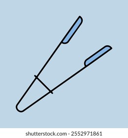 Kitchen tongs vector icon. Kitchen appliance. Graph symbol for cooking web site design, logo, app, UI