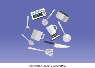 Kitchen tool concept. Colored flat vector illustration isolated.