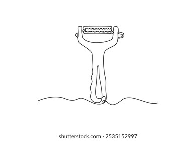 Kitchen tool concept. Single line draw design vector graphic illustration.