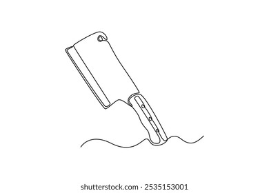 Conceito de ferramenta de cozinha. Ilustração gráfica vetorial de design de desenho de linha única.