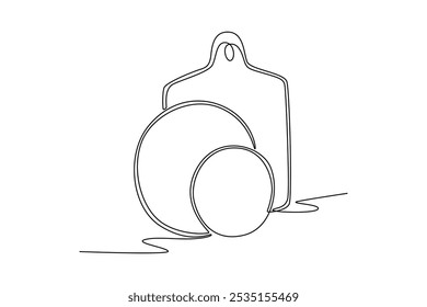 Kitchen tool concept. Single line draw design vector graphic illustration.