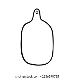 Küchenwerkzeug. Doodle-Schneidbrett