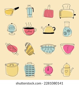 Kitchen tool draw image for food or cooking concept