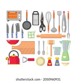 kitchen tool flat vector design isolated on white background