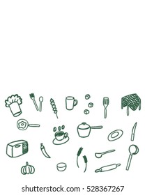 kitchen tool and food (Doodle vector art)