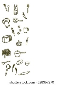 kitchen tool and food (Doodle vector art)