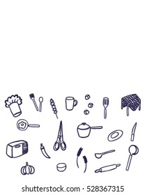 kitchen tool and food (Doodle vector art)