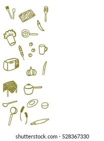 kitchen tool and food (Doodle vector art)