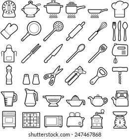 Kitchen tool icon collection - vector illustration