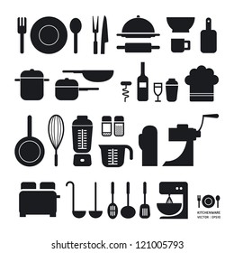 Kitchen tool icons collection / can be used for infographics / graphic or website layout vector/Horizontal