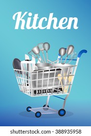 Kitchen tool on a shopping cart
