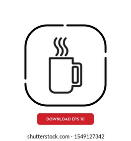 Kitchen tool symbol, mug outline vector icon