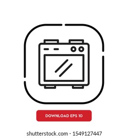Kitchen tool symbol, oven outline vector icon