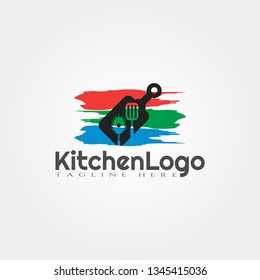 kitchen tool vector logo design,food icon