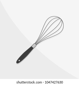 Kitchen tool - whisk vector illustration on gray background