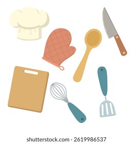 Kitchen Tools and Accessories. Flat Vector Cooking Illustration
