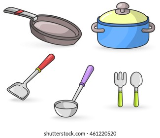 Kitchen Tools colorful Vector