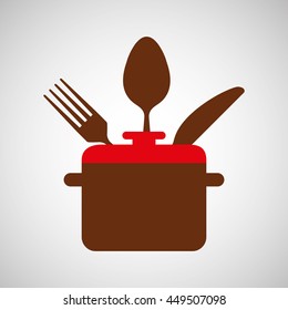 kitchen tools food Cookware cutlery isolated, vector illustration