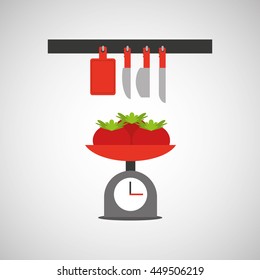 kitchen tools food Cookware isolated, vector illustration