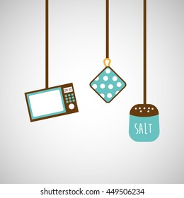 kitchen tools food Cookware isolated, vector illustration