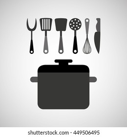 kitchen tools food Cookware isolated, vector illustration