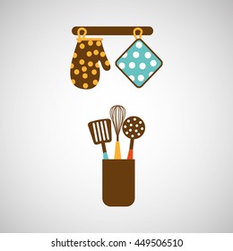 kitchen tools food Cookware isolated, vector illustration