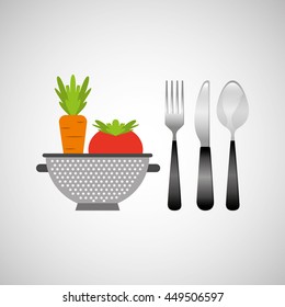 kitchen tools food Cookware isolated, vector illustration