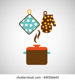 kitchen tools food Cookware isolated, vector illustration