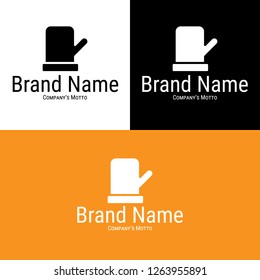kitchen tools gloves logo, flat bakery design and brand concept, vector illustration 
