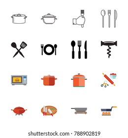 Kitchen tools icon set