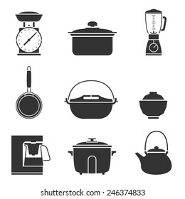 Kitchen tools icons set great for any use. Vector EPS10.