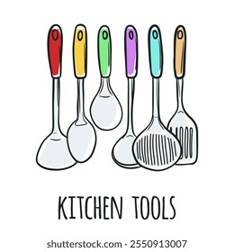 Kitchen Tools Isolated Vector Hand Drawn