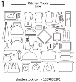 Kitchen Tools Line Vector 1