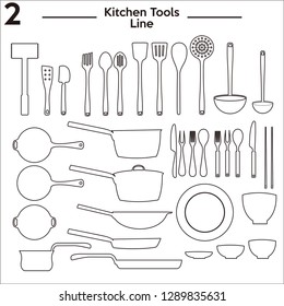 Kitchen Tools Line Vector 2