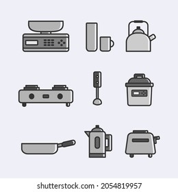 kitchen tools for making food vector design set
