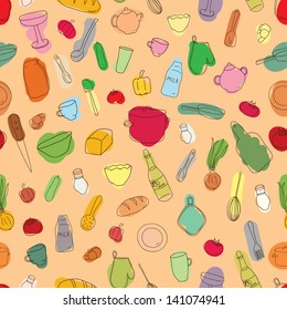 Kitchen tools seamless vector pattern