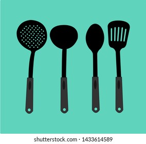 
kitchen tools in several shapes and types