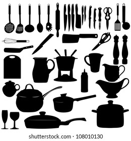 Kitchen tools Silhouette Vector illustration