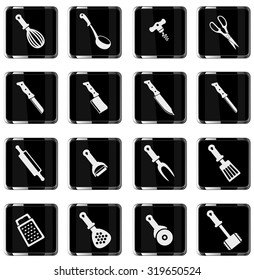 kitchen tools. simply symbol for web icons