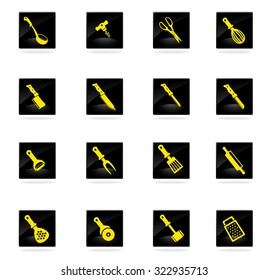 kitchen tools. simply symbol for web icons