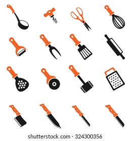 kitchen tools. simply symbol for web icons