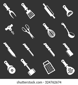 kitchen tools. simply symbol for web icons