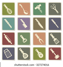 kitchen tools. simply symbol for web icons